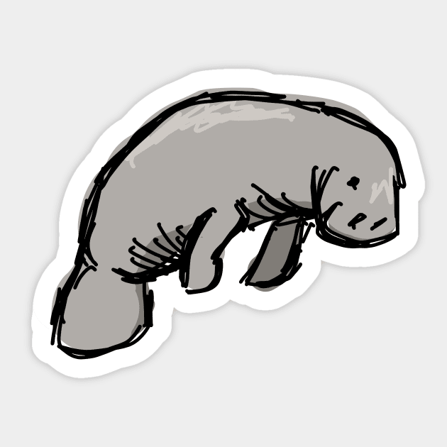 Manatee Sticker by SpookyMeerkat